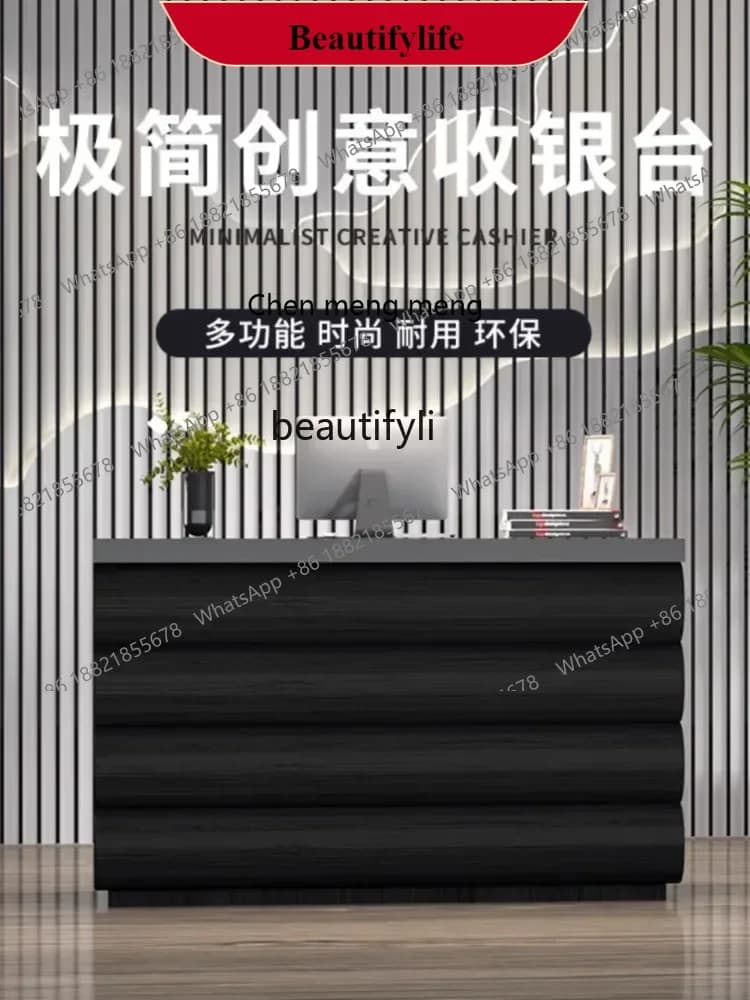 G153 S Cashier Shop Small Bar Company Front Desk Reception Counter Clothing Store Stainless Steel