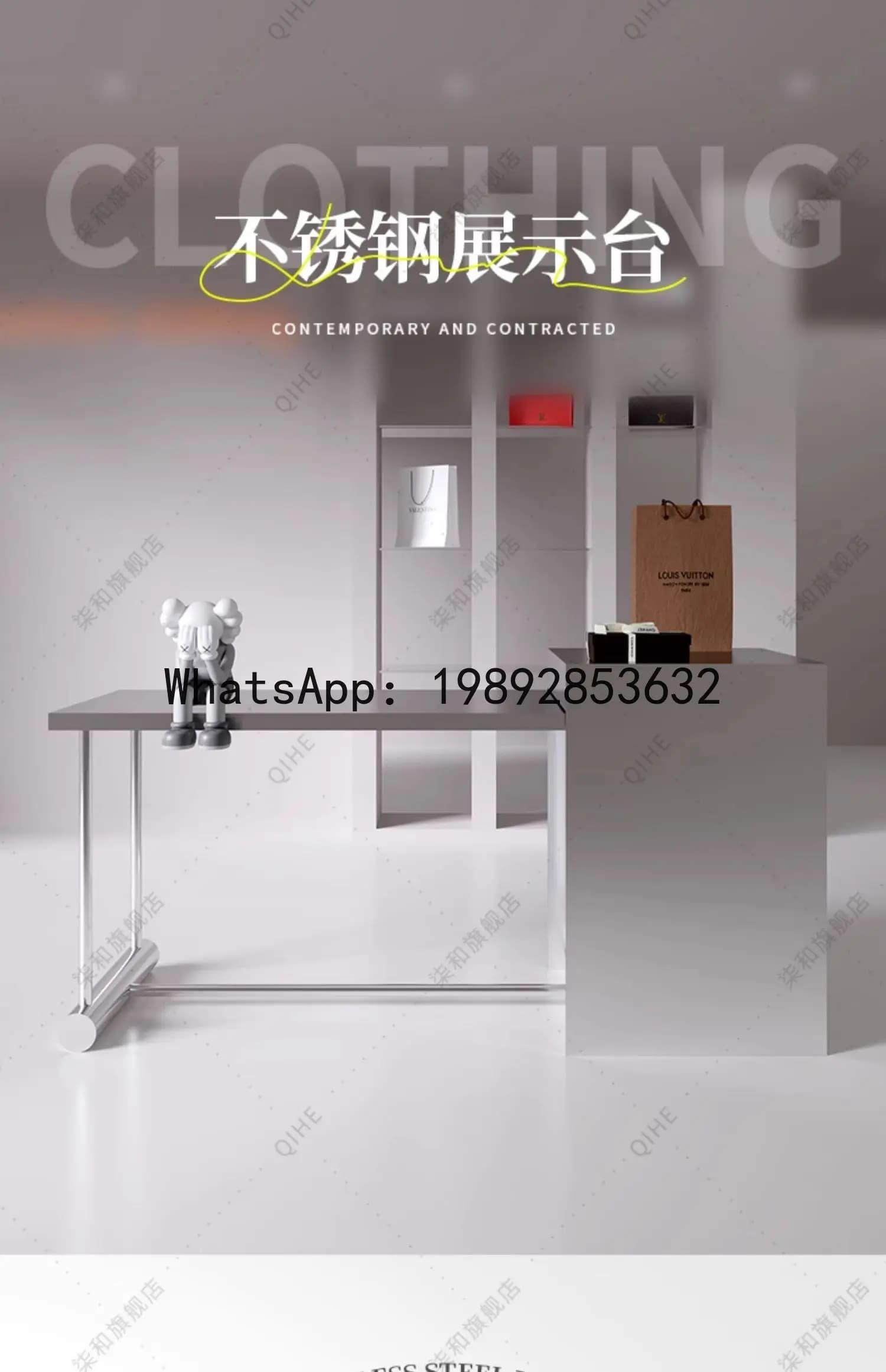 Stainless Steel Center Island Counter Flow Table Commercial Display Table for Stores Buyer's Store Storage Workbench