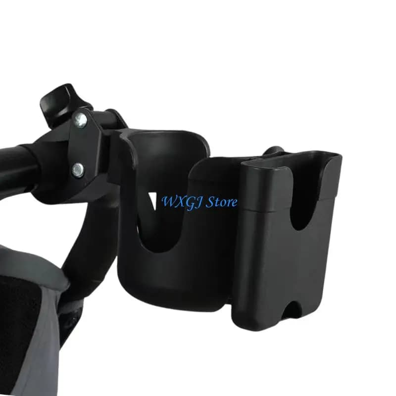 37JE Cup Holder And Phone Mount For Baby Carriages Fit Most Round And Flat Tubes