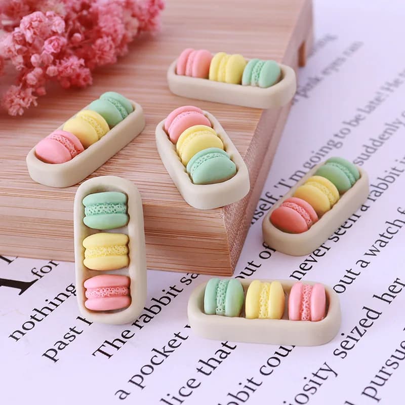 Mini Macaroon Cake Dessert Kitchen Scene Macaroon Dollhouse Miniature Handmade DIY Decorations Food Play Resin Home Decor Crafts