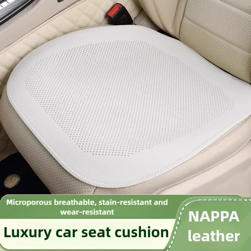 Luxury Nappa Leather Car Seat Cushion Breathable Car Seat Cover Seats Accessories Car Seat Protective Cover Four Seasons Comfort