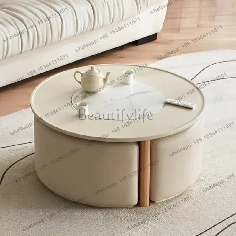 PG  Living Room Furniture Desk Tables Nordic Cream Style Light Luxury Modern Rock Slab Lounge Table Pliante Side Coffee Tables