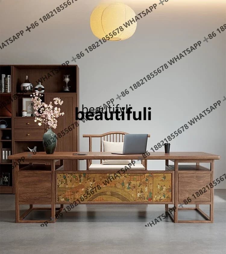 X Solid Wood Office Executive Desk New High-End Study Desk Minimalist