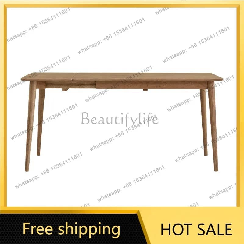 Factory direct sales North American black walnut retractable dining table Solid wood retractable dining table Multifunctional
