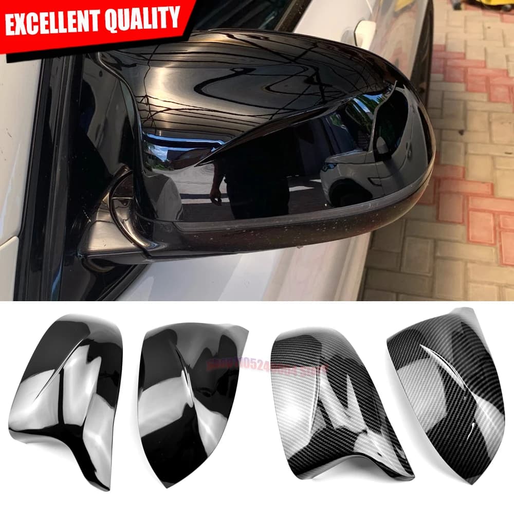 Complete Carbon Fiber Side Rear View Mirror Cover Caps For BMW X3 X4 X5 X6 F25 F26 F15 F16 2014-2018 Upgrade