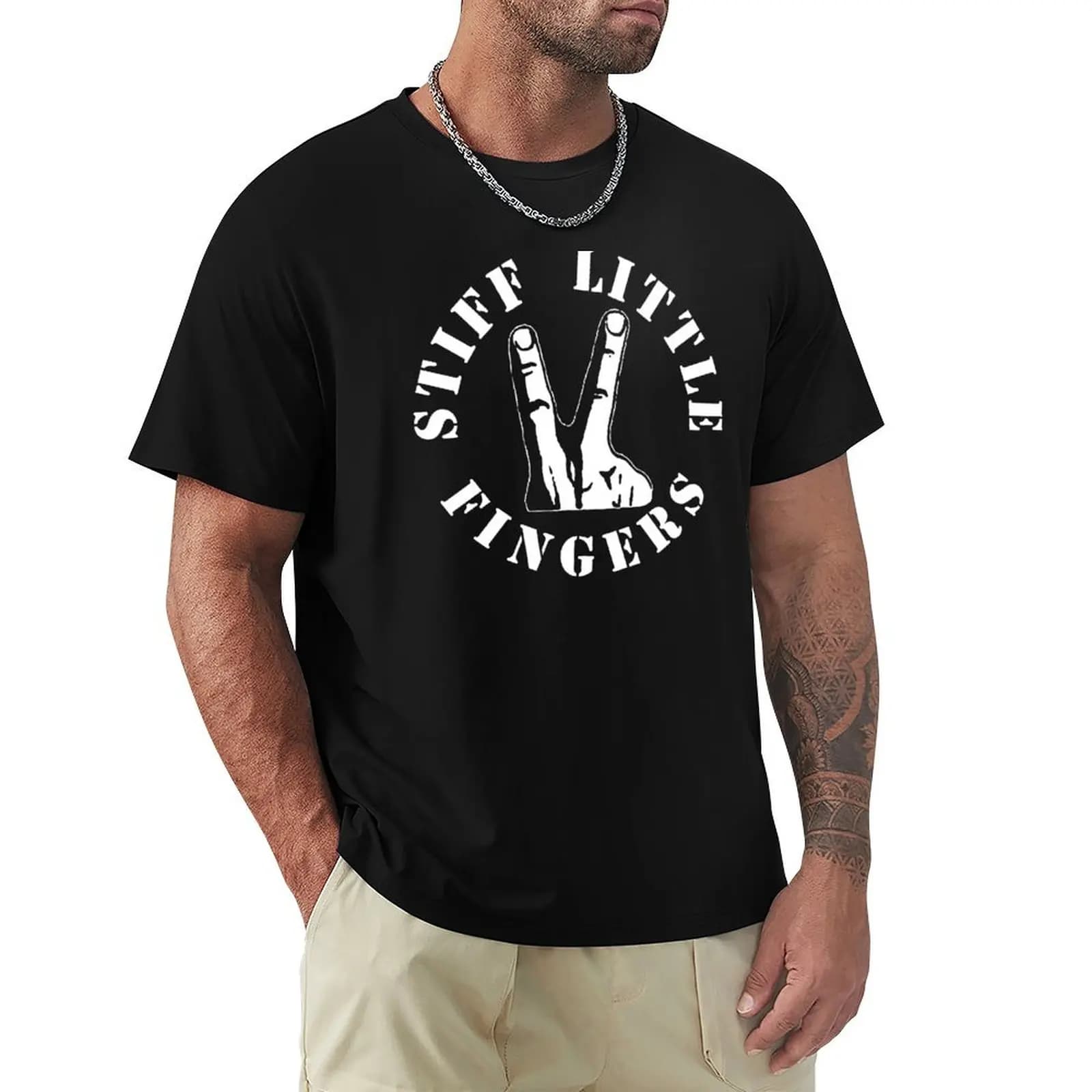 STIFF LITTLE FINGERS BAND T-Shirt korean fashion tees Luxury man men t shirt