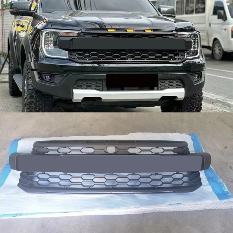 Racing Grille For Ford Ranger T9 Raptor 2022-2025 Front Bumper Mask Cover Upper Mesh Auto Accessories