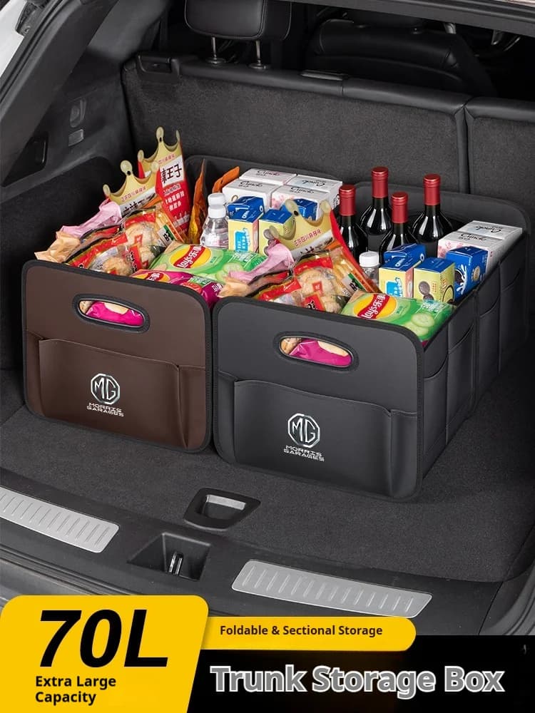 Car Trunk Storage Box Large Capacity Storage Bag Leather For MG Morris Garages Motors 3 5 6 7 350 TF ZR ZS HS Parts Accessories