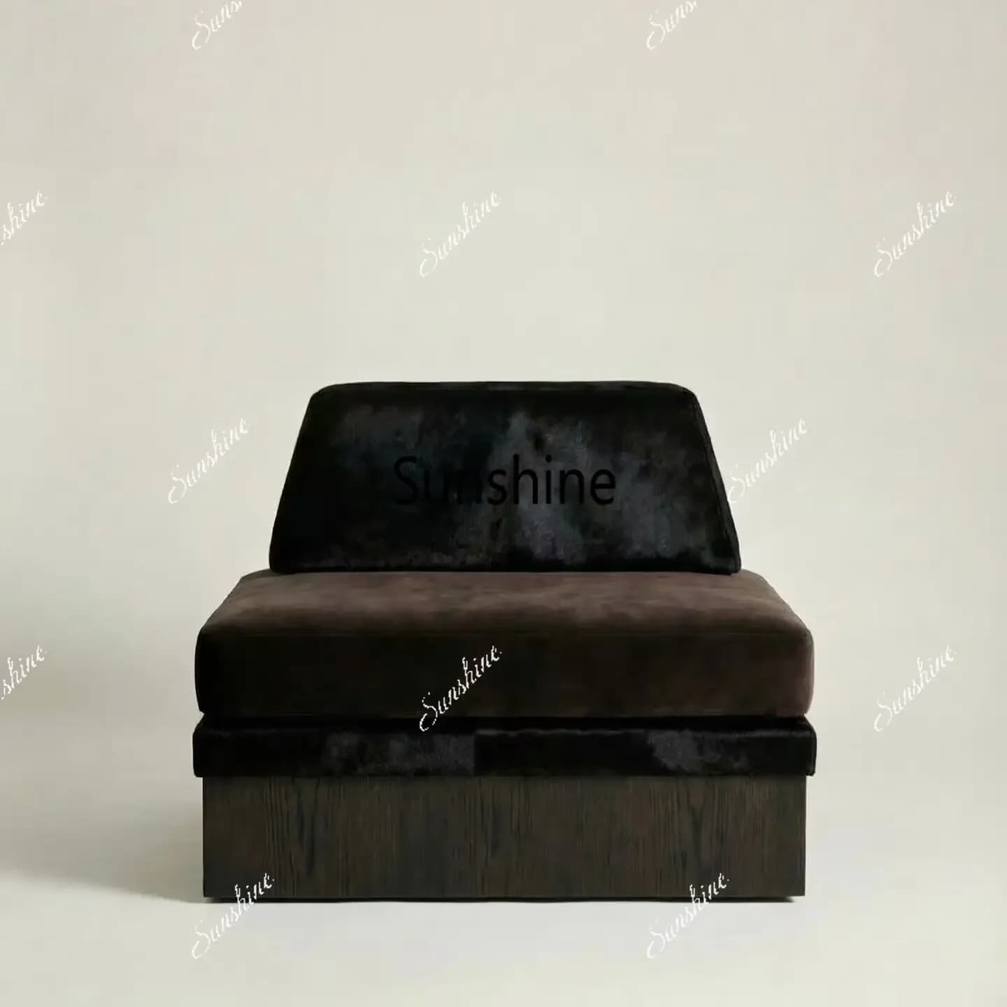 Black horse leather square leisure chair living room study negotiation sofa