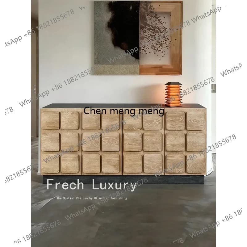 Solid wood porch cabinet designer creative retro dining side locker wall decorative cabinet