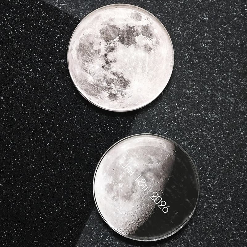 Personalized Moon Phase Fridge Magnet Custom Date The Moon on Anniversary Day 5mm Acrylic Send Your Special Date Romantic Days