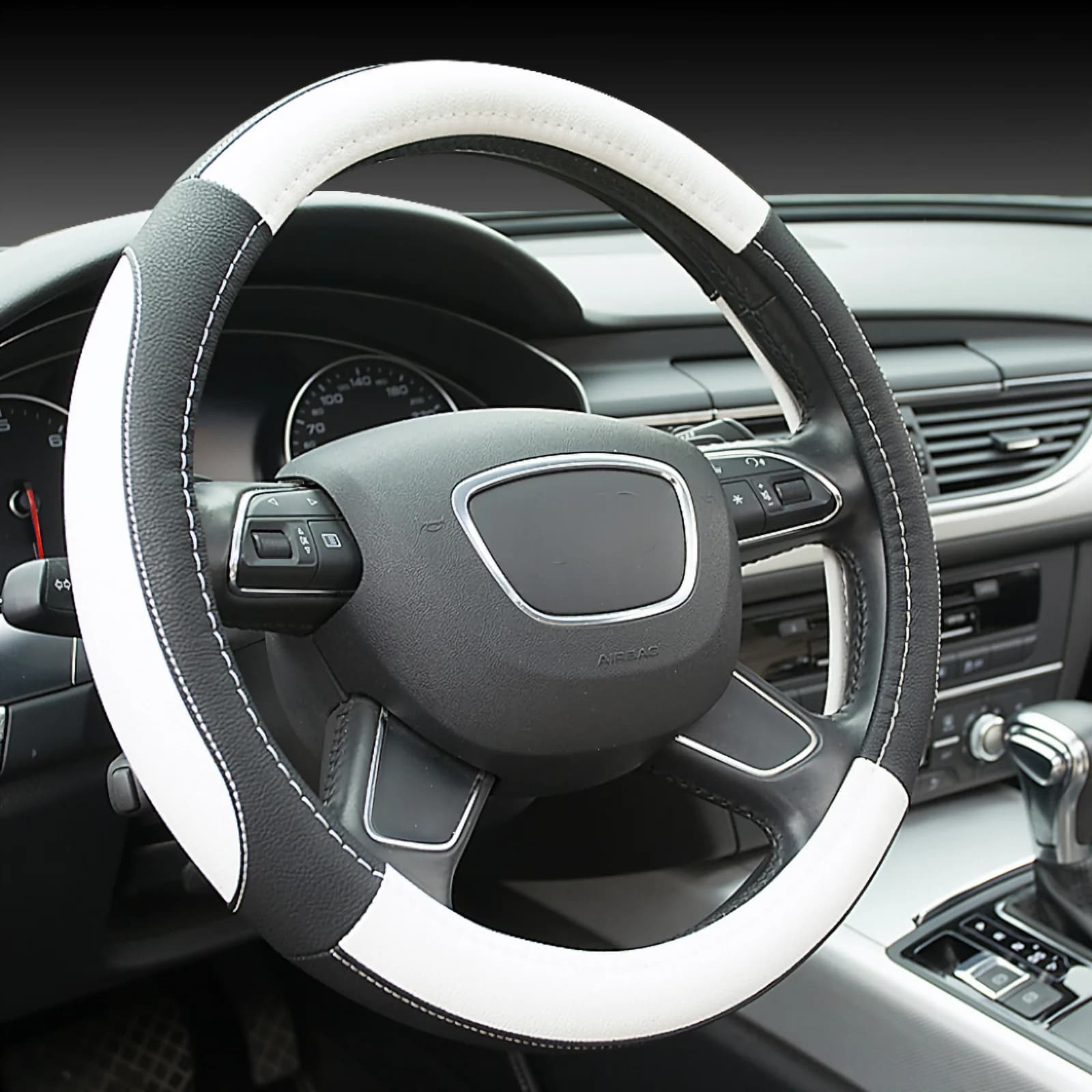 Moto Car Anti-Slip Leather Steering wheel Cover Universal car Steering Wheel Protective Cover Fashion Style 38cm