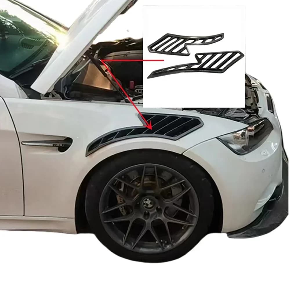 RS Style M3 Carbon Fiber Car Front Fender Vents Trims Designed For The BMW M3 E92 E93 2Dr