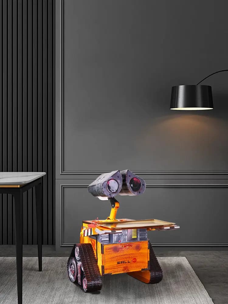 Retro Iron Floor Tray Ornament with Industrial Charm and Nostalgic Cartoon Design Ideal for Living Room Decor Handmade Metal Tis