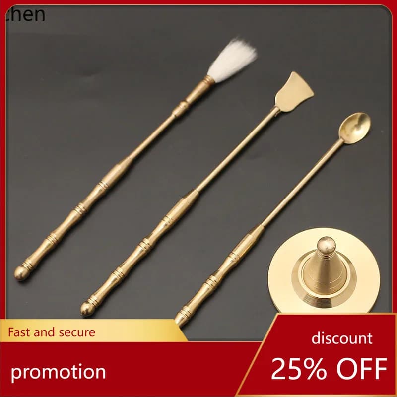 Cz all-copper 3-piece starter kit: includes incense stick holder, incense spoon, and incense shovel - essential