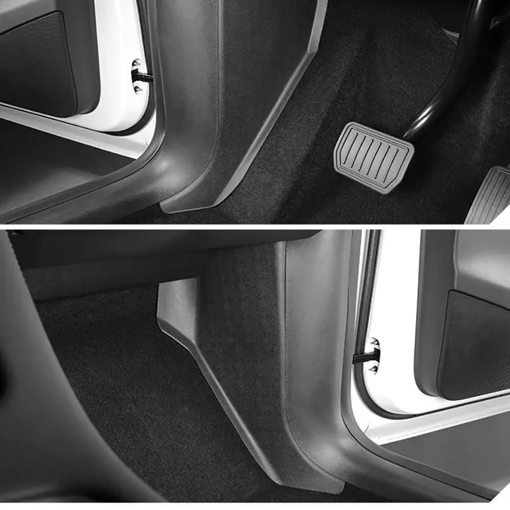 For Tesla Model Y 2020-2024 Anti Kick Inside Corner Pads Cover Trim TPE Pedal Side 2PCS