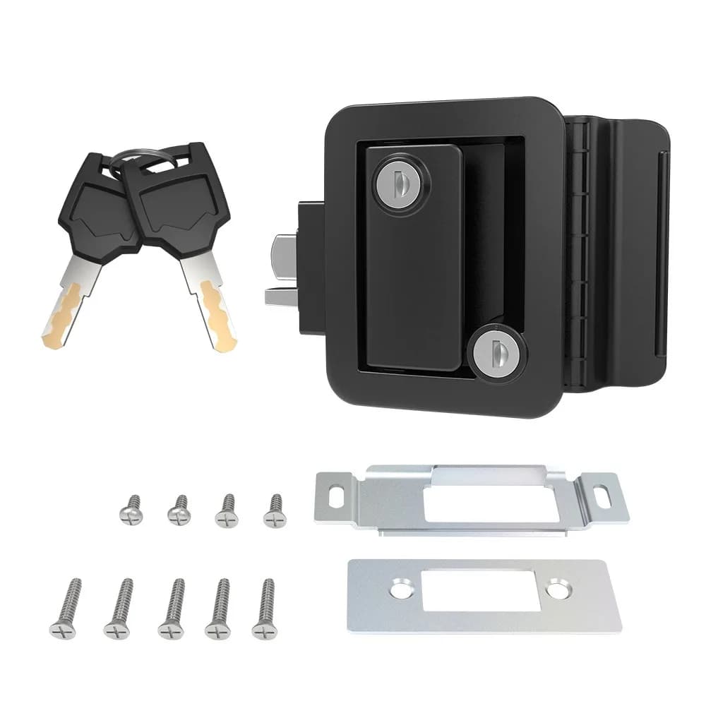 2 Keys RV Door Lock Wear-resistant Easy To Install Camper Lock Replacement Kit Paddle Deadbolt Portable Entry Door Lock Toolbox