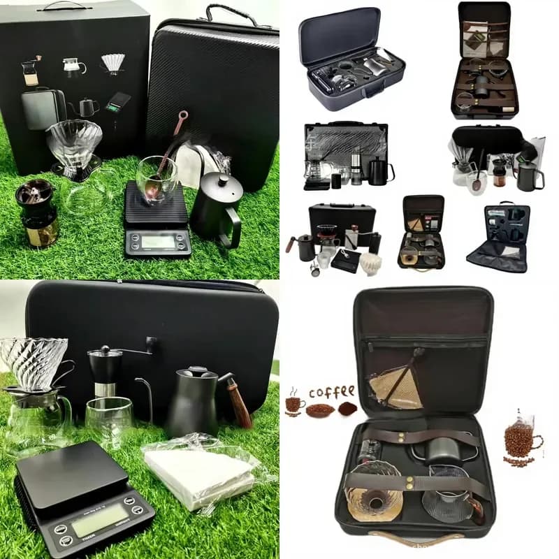 Exquisite Hand-drip Coffee Set Outdoor Portable Minimalist Design China Coffee Pot Set Gift Box Perfect Gift