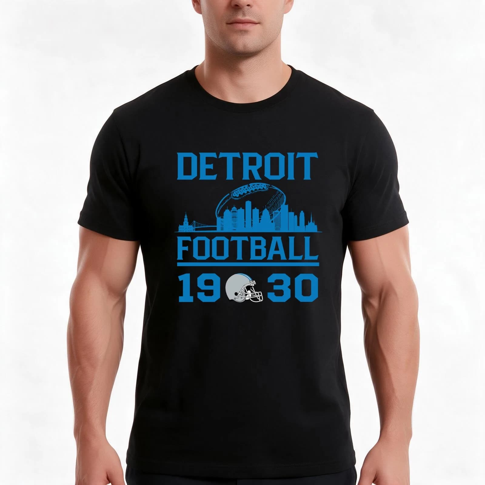 Lions Team 1930 Football T-Shirt, Summer Casual Cotton Tee, Oversized Streetwear Tops, Vintage Graphic Print, Unisex Men Women