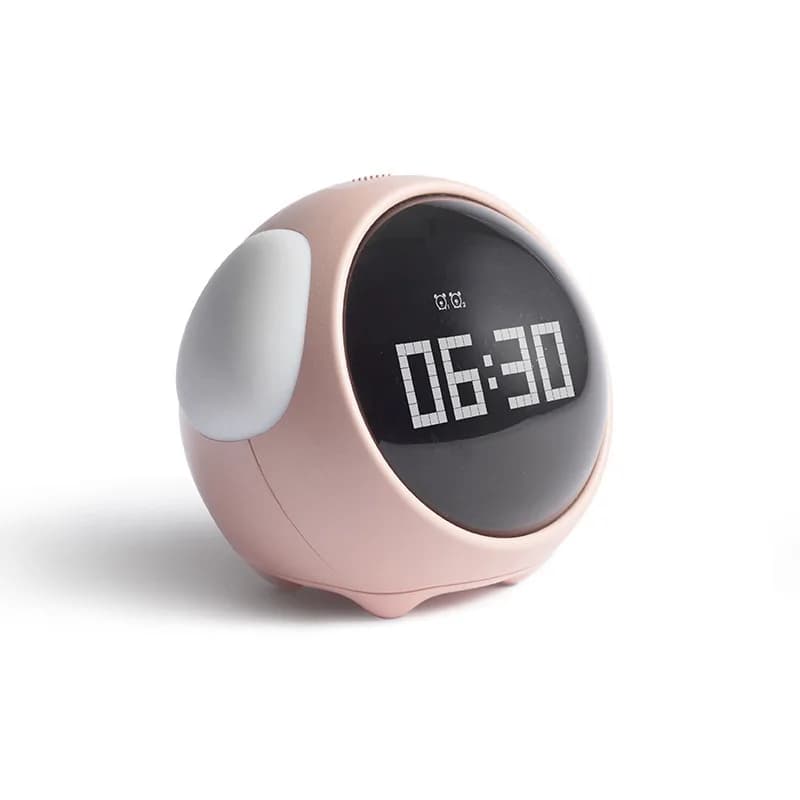 Cute Expression Alarm Clock Child Kid Digital Alarm Clocks Voice Control Intelligence LED Digital Night Light Alarm Clock