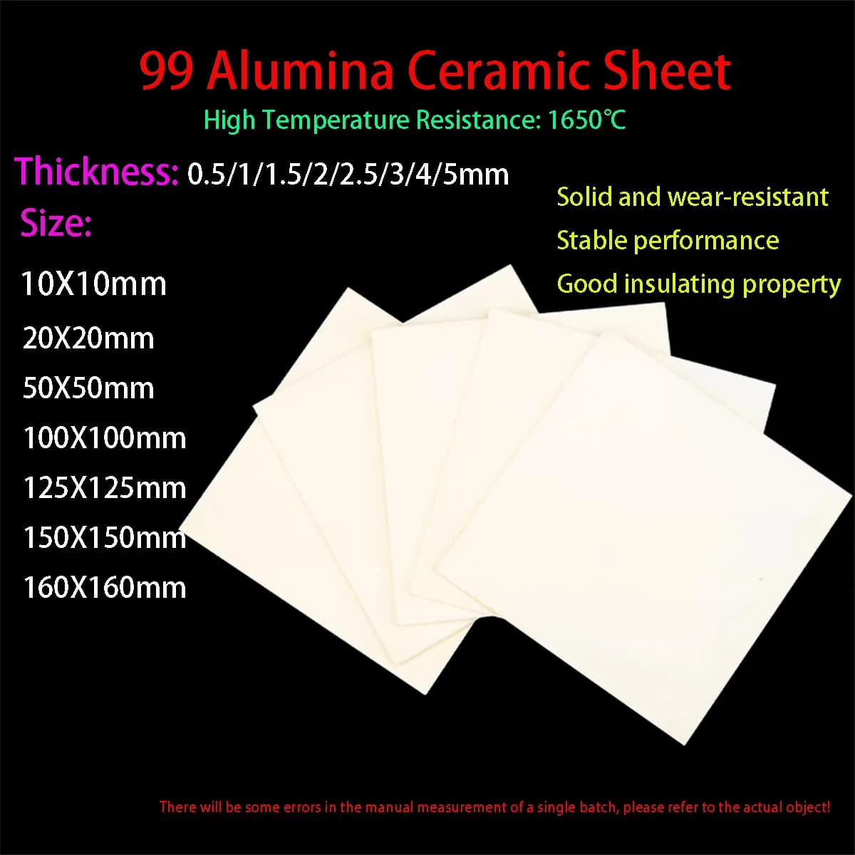 99 Alumina Ceramic Sheet, Thickness 0.5-5mm Insulated Corundum Plate, High-temperature Resistant and Wear-resistant Ceramic Subs