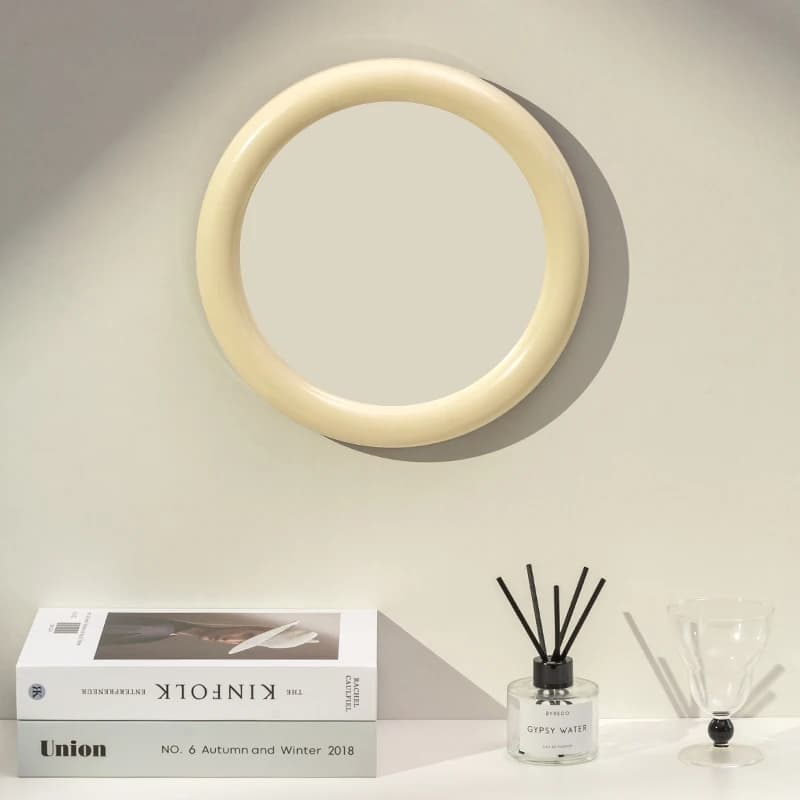 【EpeiusHome】Desktop Makeup Mirror Home Dressing Mirror Simple Desktop Bedroom Mirror Nordic Round Dressing Table