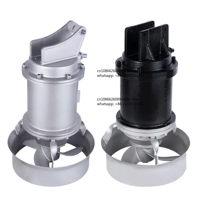 QJB Stainless Steel Submersible Mixer Sewage Treatment Agitator High/Low Speed Mixing Flow Propeller Return Pump