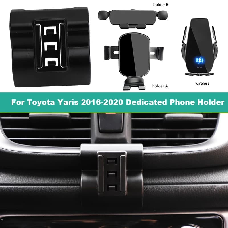 Car Mobile Phone Holder For Toyota Yaris XP150 2016 2017-2020 Support smartphone Wireless Charging Dedicated Bracket Base