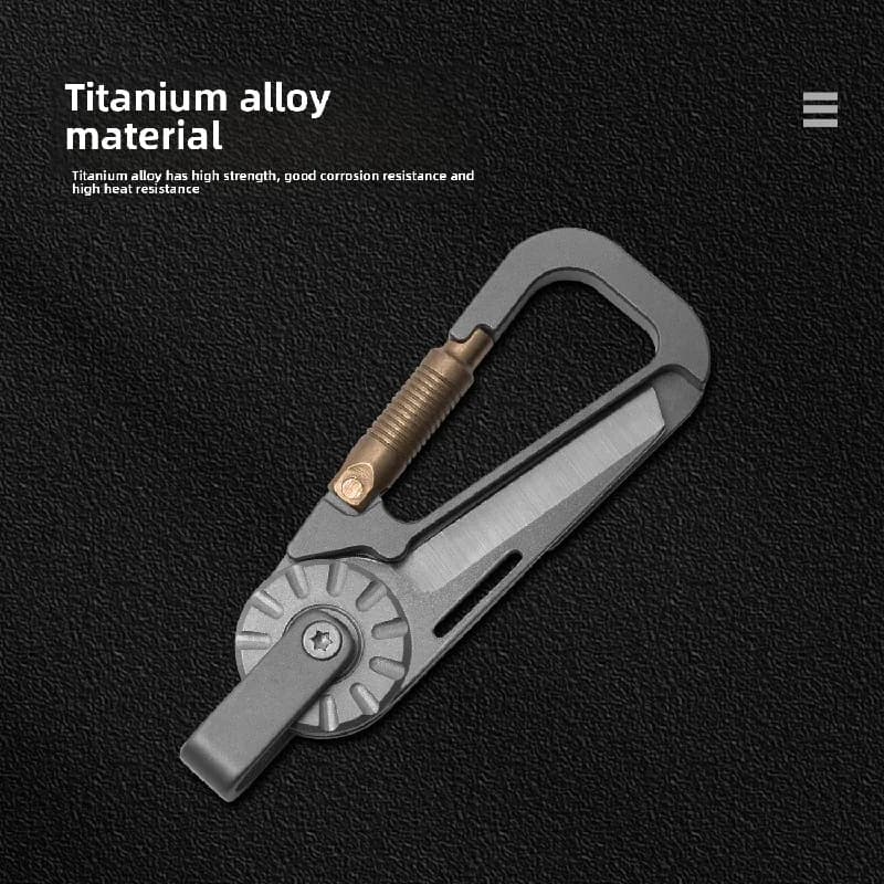 Titanium alloy keychain men's car keychain pendant with knife portable EDC express knife