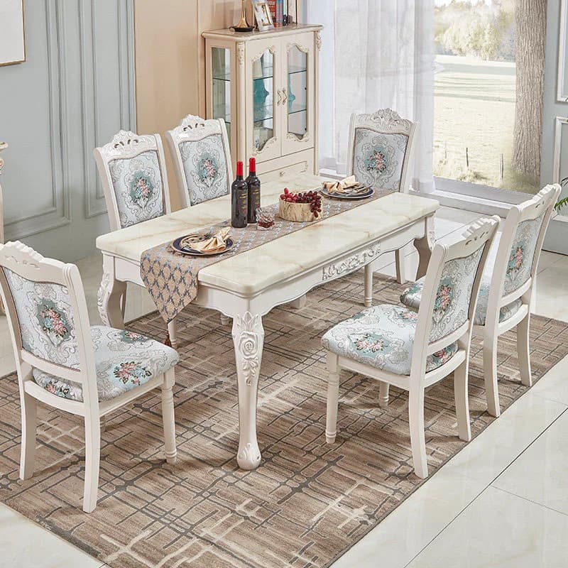Nordic Writing Dining Table Designer Marble Chairs Luxury Modern Kitchen Dining Table Center Restaurant Mesa Salon Furniture