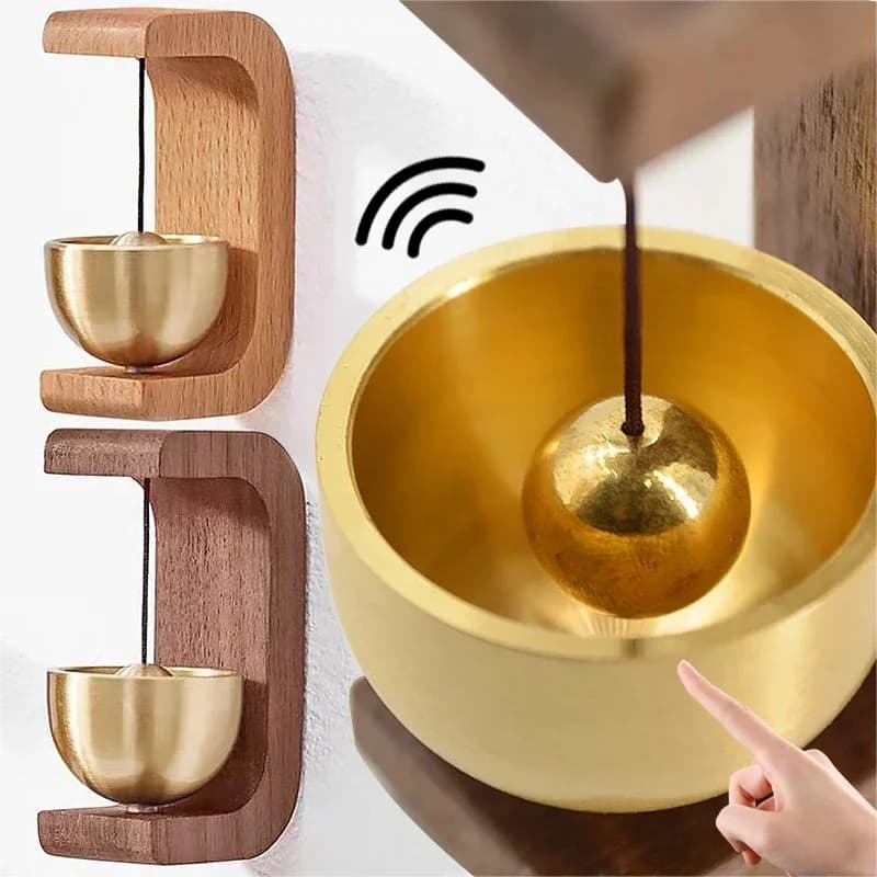 Dopamine Wind-bell Magnetic Inhalation Home Wind-bell Beech Car Into The Door To Remind The Bell Copper Bell Walnut Copper Gift