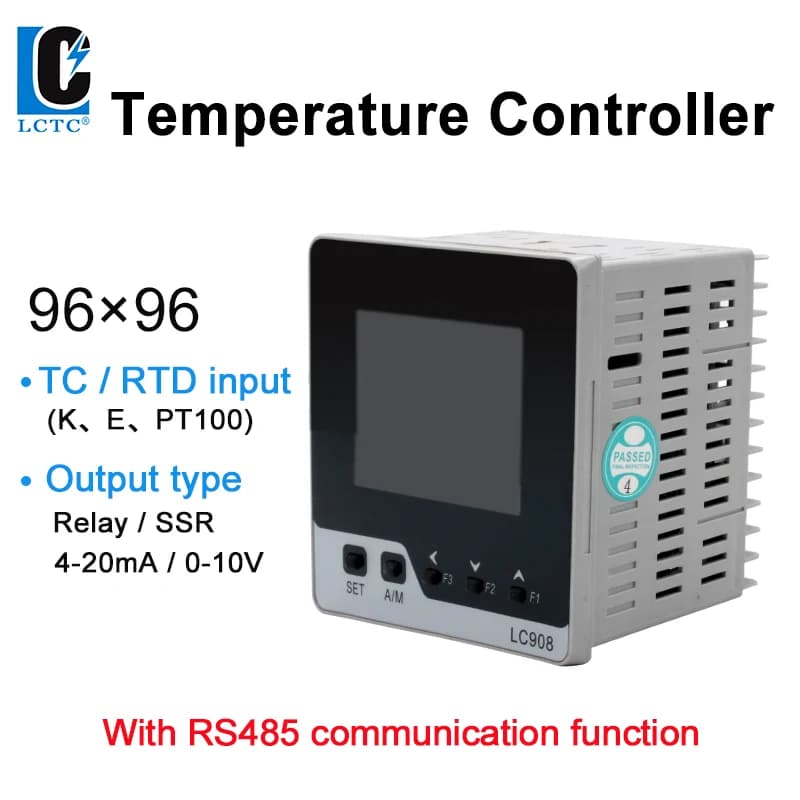 LCTC PID Temperature Controller With RS485 Relay SSR 4-20mA 0-10V Output Temperature Controller TC/RTD input LCD 96X96mm LC908