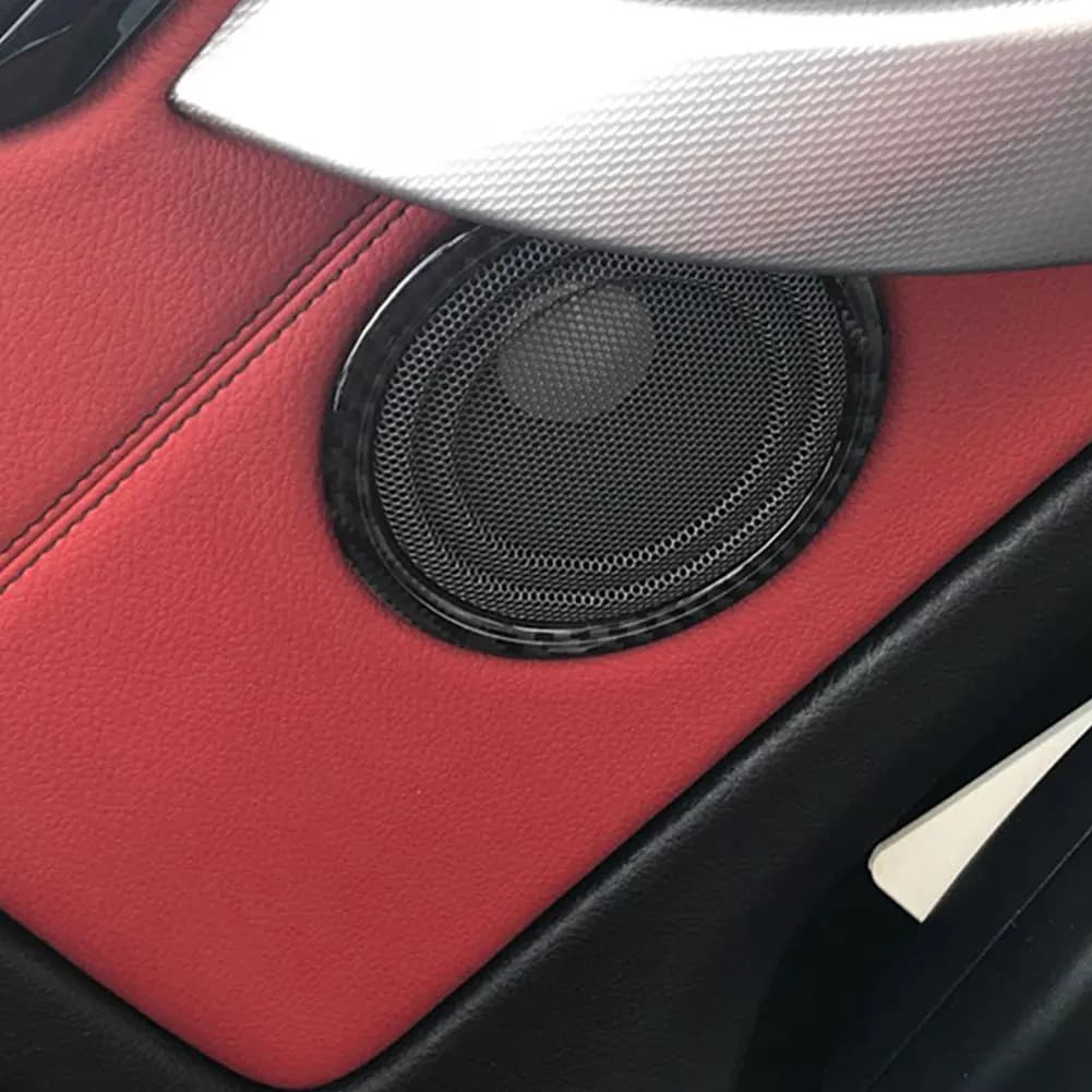 For BMW 3 Series E90 E92 E93 E87 2005 - 2012 Car Door Speakers Frame Carbon Fiber Black Stickers Car Interior Accessories