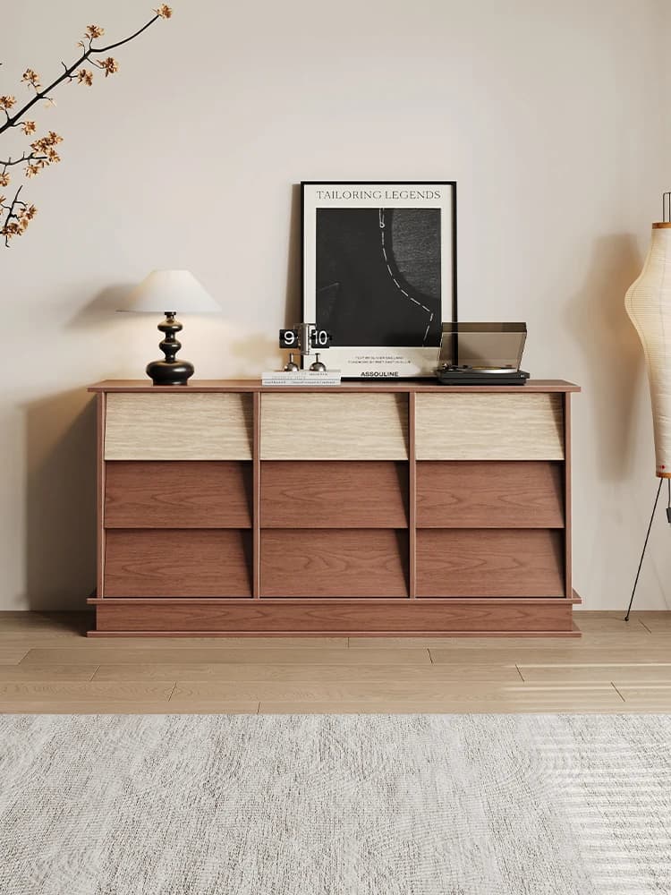 XL Nine-Drawer Cabinet Vintage Living Room Storage Bedroom Storage Cabinet Bedside Storage Retro Sideboard