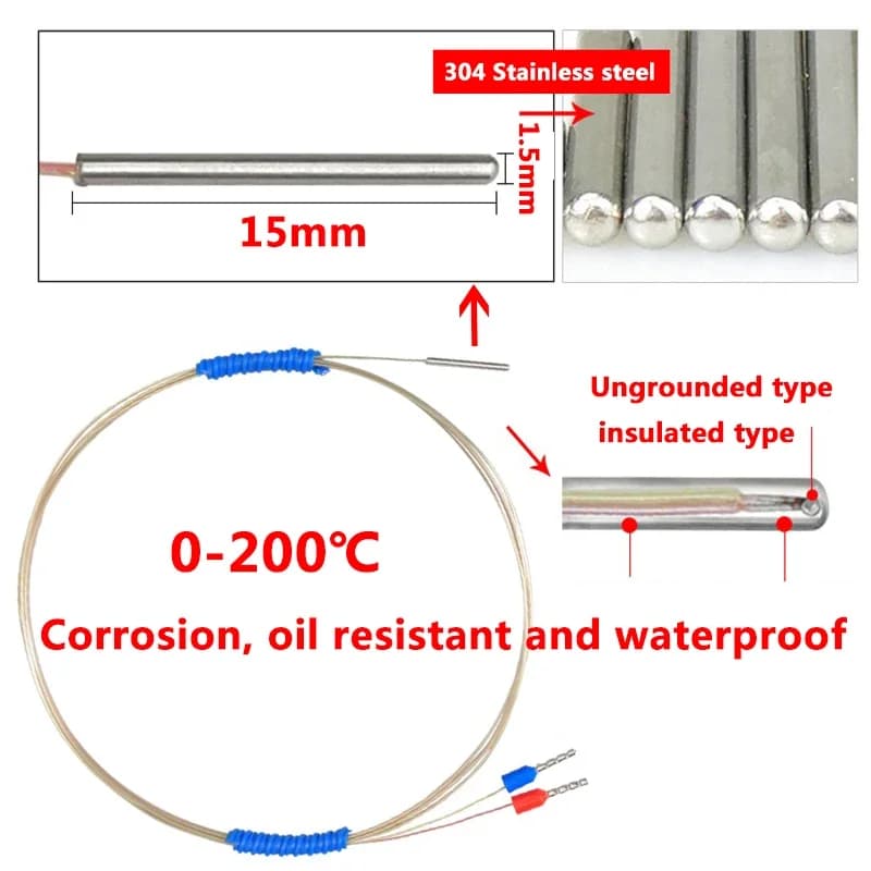 Stainless Steel K Temperature Sensor，Small size Thermocoupl，Temperature high ，Corrosion, oil resistant and waterproof,minuteness