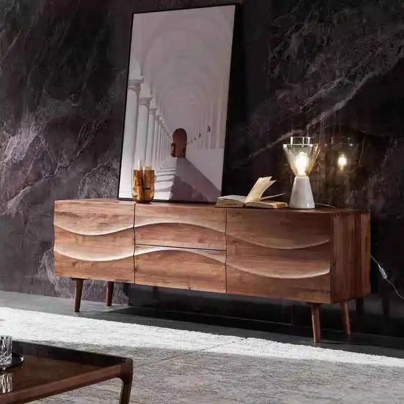 Narrow Solid Wood Tv Cabinet Decor Item Classic 200Cm Japanese Tv Stands Living Room Designer Mueble Televisor Furniture Home