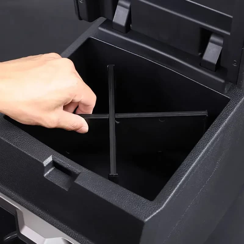 For Toyota Tacoma and 2024-2025 ABS Black Car Center Console Organizer Armrest Box Divider Storage Box Tray Car Accessories