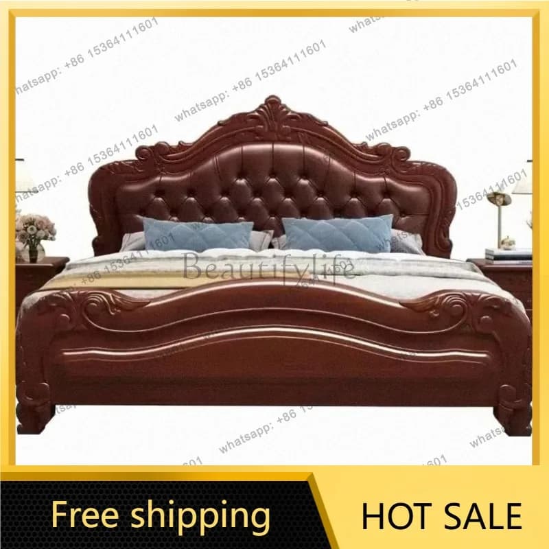 FG Designer Waterproof Double Bed Organizer Full Size High Platform Double Bed Bases Headboards Luxury Cama Matrimonio Furniture