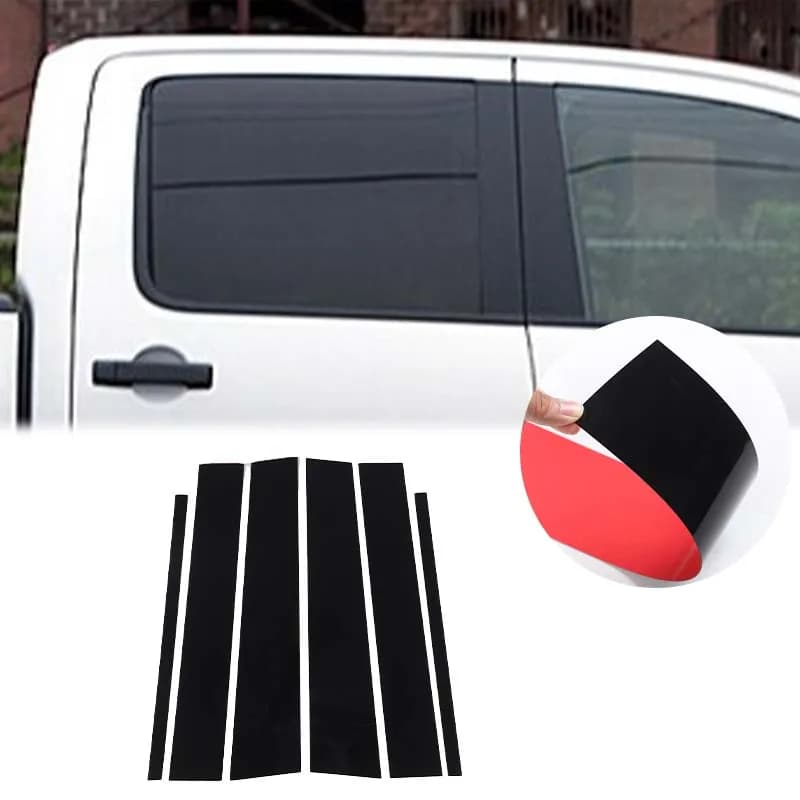 For Nissan Titan 2004-2015 4Pcs Car Window Door Column B C Pillar Post Cover Trim Glossy Black Mirror Effect PC Material Sticker