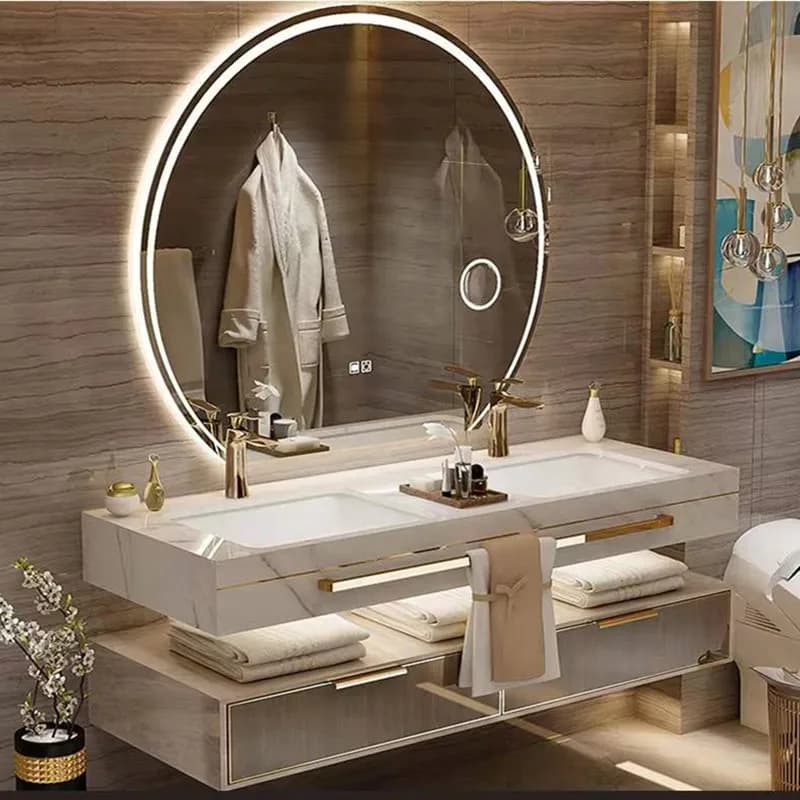 Vanity Basin Wall Bathroom Cabinet Wood Drawers Mirror Organiser Bathroom Cabinet Narrow Storage Meuble Salle De Bain Furniture