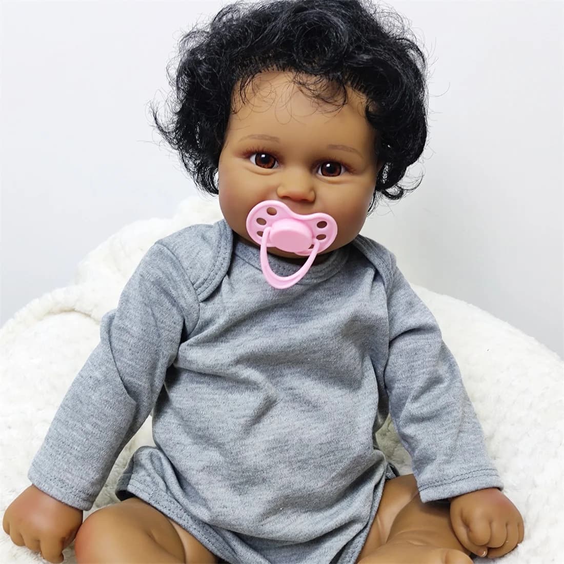 Factory Cheap Alive Real Silicone Babi Dolls Kit African American Black Toddler Reborn Baby Dolls Realistic