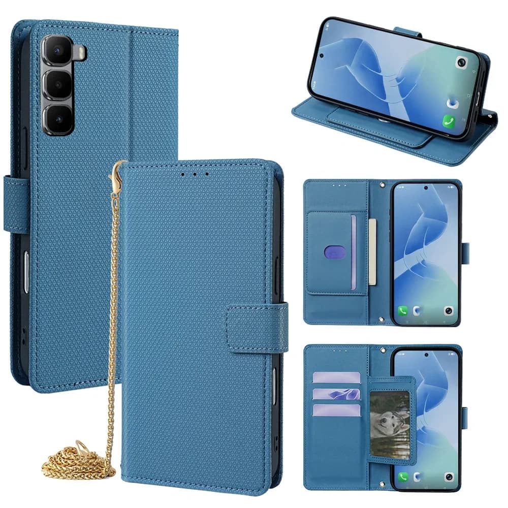 Detachable Shoulder Strap with Flip Phone Cover for Tecno Camon 40 30 20 19 Pro Pova 7 6 Spark 40 30C with Wallet Card Case Slot
