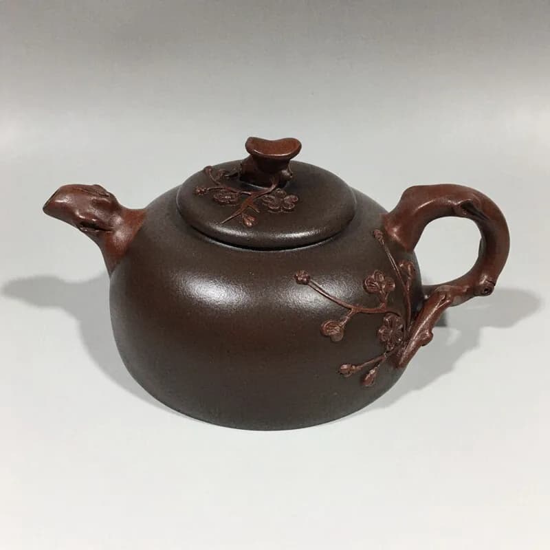 Handmade Yixing Zisha Plum Blossom Teapot Purple Clay Wang Yinxian Style Kung Fu Tea Pot 400ml Chinese Floral Relief Teaware