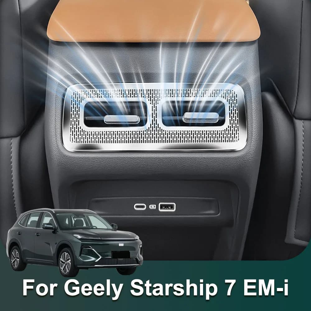 For Geely Galaxy Starship 7 EM-i 2026 2027 Dust Cover For Rear Air Outlet Automotive Parts Stainless Steel Protective Cover
