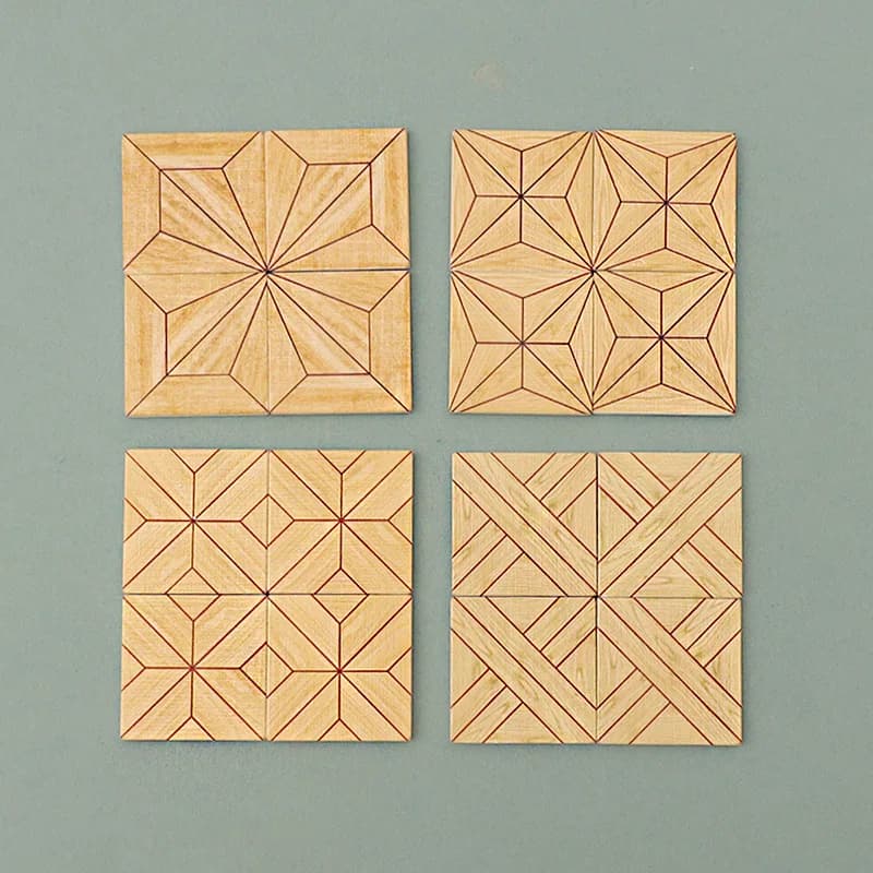 9Pcs Dollhouse Miniature Wooden Floor Tiles Simulation Mini Floor Model 1:12 DIY Handmade Scene Home Decor Doll Accessories