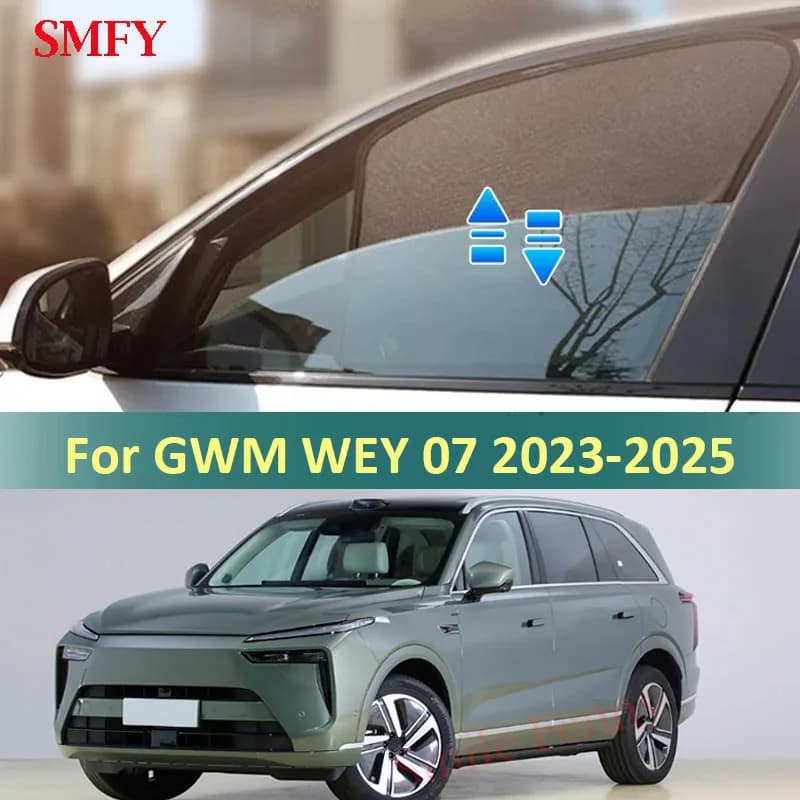 For GWM WEY 07 2023-2025 Car Sunshade Customized Sun Shade Side Window Sun Visor Heat Insulation Mesh Curtains Protection Cover
