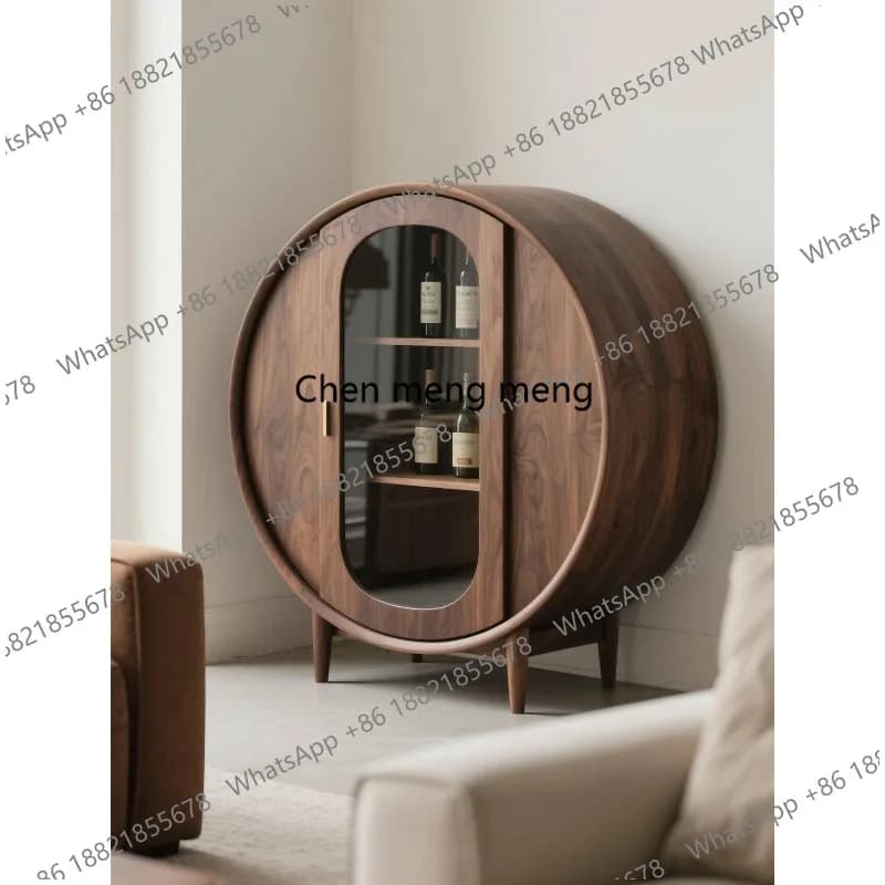 North American black walnut glass minimalist solid wood display case living room storage decoration