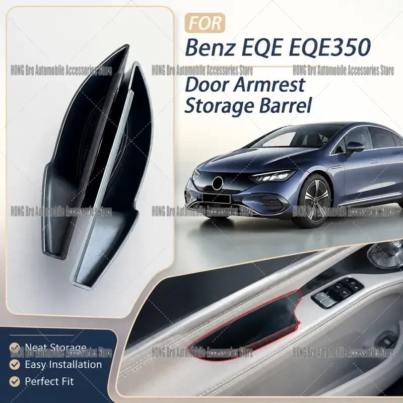 For Mercedes Benz EQE EQE350 Door Armrest Storage Box Handle Container Holder Interior Accessories Organizer Bin