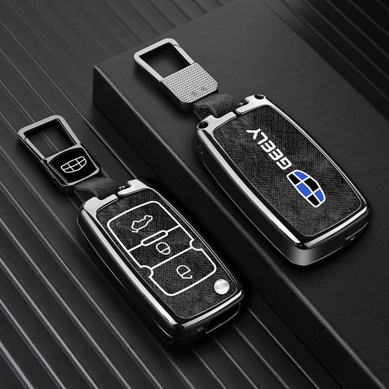 Premium car key case suitable for Geely Emgrand 7 GX7 MK/MK2 folding 3-button key protective shell keychain accessory