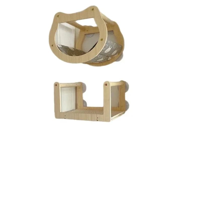 Hanging window glass window wall climbing frame cat tray hammock solid wood climbing frame sun  frame